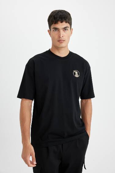 Oversize Fit Crew Neck Back Printed T-Shirt