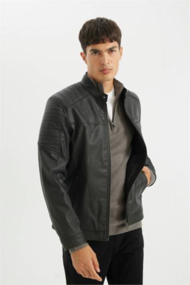 جاكيت خفيف جلد صناعي سليم فيت بياخة عالية