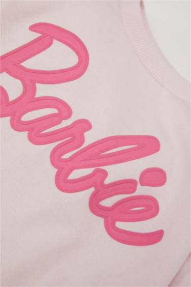 سويت شيرت بيبي بناتي قصة عادية ببطانة ناعمة برسمة باربي