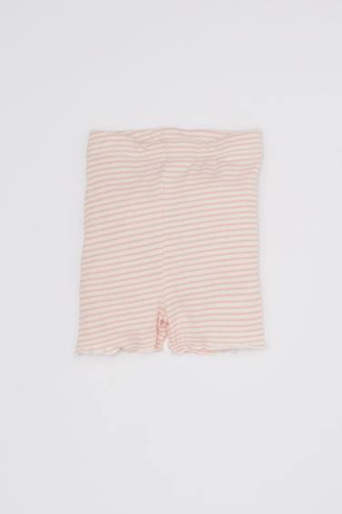 Baby Girl Striped Ribbed Shorts