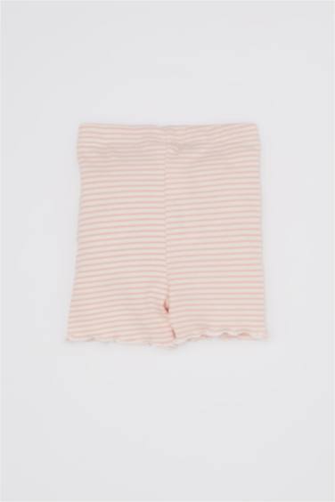 Baby Girl Striped Ribbed Shorts