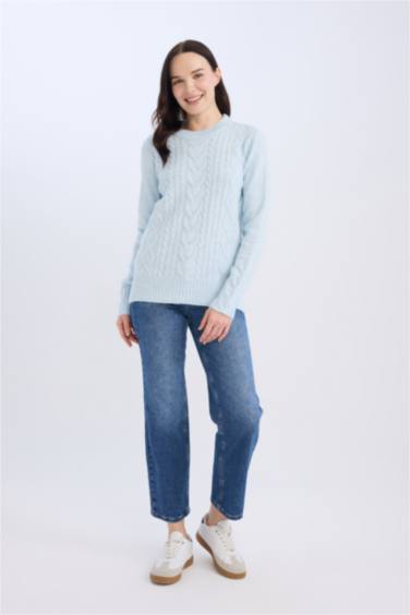 Pull en tricot à col rond Coupe régulière