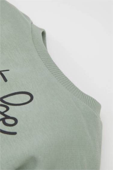 Baby Girl Crew Neck Printed 2 Piece Sweatshirt