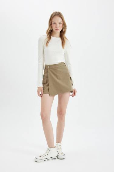 شورت قصير جبردين قصة عادية بخصر عادي