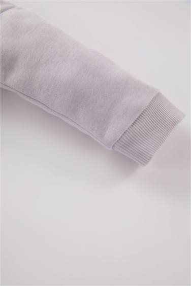 Girl Baby Collar Button-down Sweatshirt