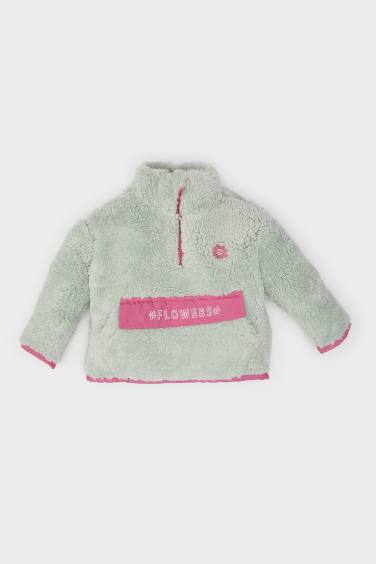 Sweatshirt en peluche Welsoft à col montant zippé pour bébé Fille