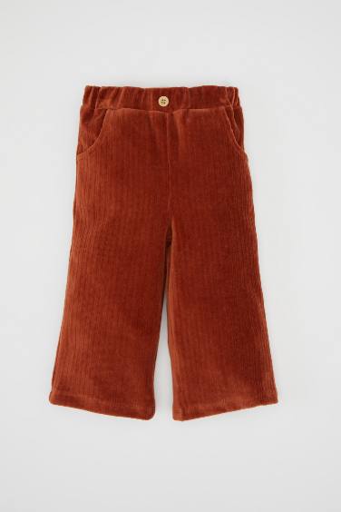 Baby Girl Regular Fit Elastic Waist Corduroy Trousers