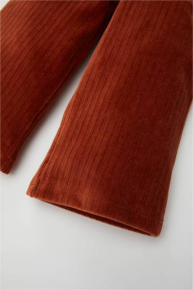 Baby Girl Regular Fit Elastic Waist Corduroy Trousers