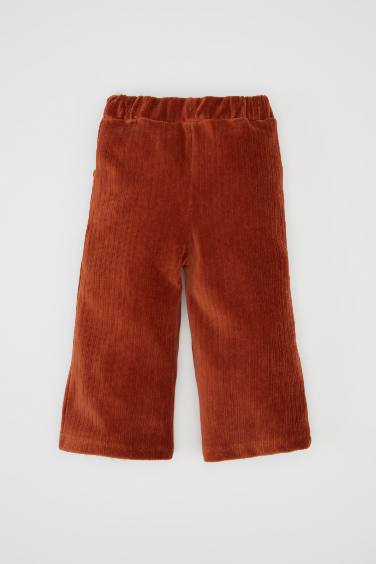 Baby Girl Regular Fit Elastic Waist Corduroy Trousers