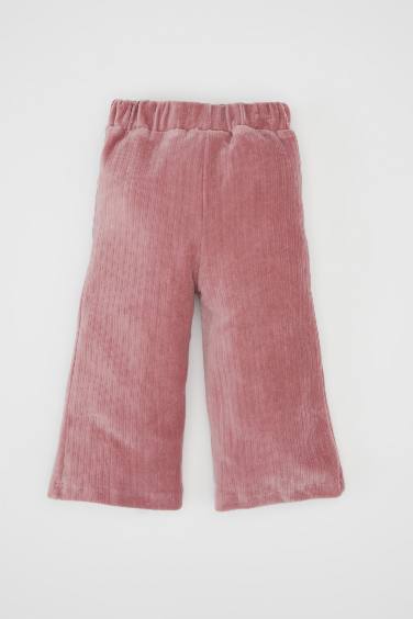 Baby Girl Regular Fit Elastic Waist Corduroy Trousers