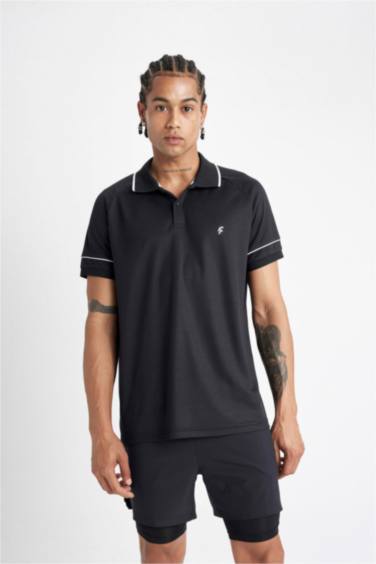 Slim Fit Polo Collar Pique Polo T-Shirt