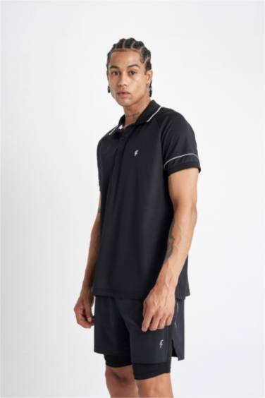 Slim Fit Polo Collar Pique Polo T-Shirt