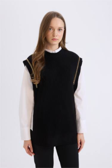 يلك صوف سادة بياخة مستديرة بفتحة من الجانب