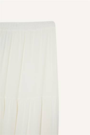 Yüksek Bel Krinkıl Viskon Maxi Etek