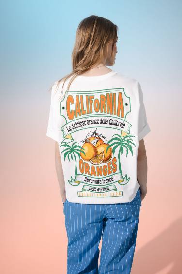 T-Shirt imprimé Oversize à Manches Courtes