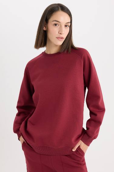 Oversize Fit Crew Neck Thick Sweatshirt