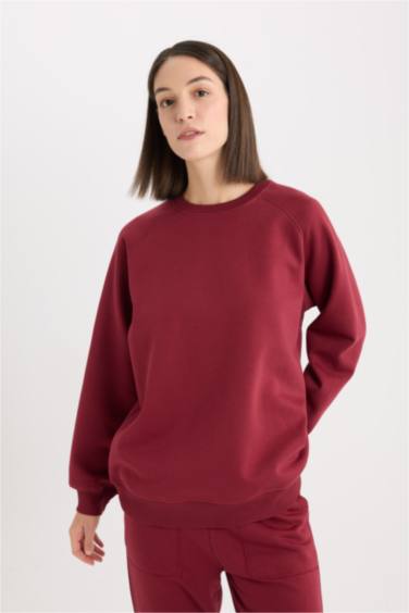 Oversize Fit Crew Neck Thick Sweatshirt