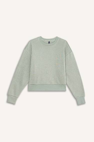 Sweatshirt en tissu épais à Col rond et Coupe boxy