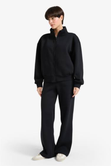 بنطلون قماش بيزك قصة مستقيمة تقيل