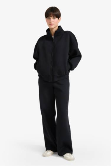 بنطلون قماش بيزك قصة مستقيمة تقيل