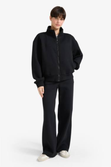 بنطلون قماش بيزك قصة مستقيمة تقيل