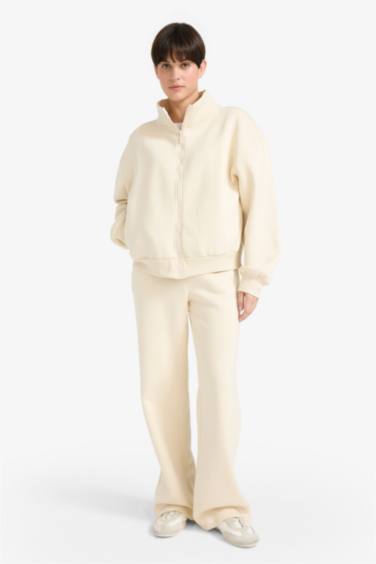 بنطلون قماش بيزك قصة مستقيمة تقيل