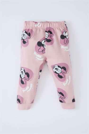 طقم سويت شيرت برقبة مستديرة ديزني ميكي وميني و سروال رياضي للبيبي بنت