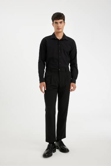 Рубашка приталенного кроя с длинным рукавом