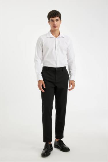 Modern Fit Crinkle Fabric Seersucker Patterned Shirt