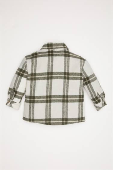 Erkek Bebek Flanel Uzun Kollu Cepli Kareli Gömlek