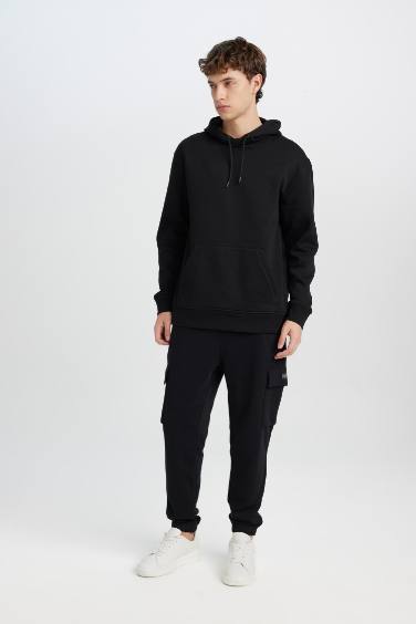 Regular Fit Jogger Eşofman Altı Basic Düz Kargo Cepli Lastikli Paça