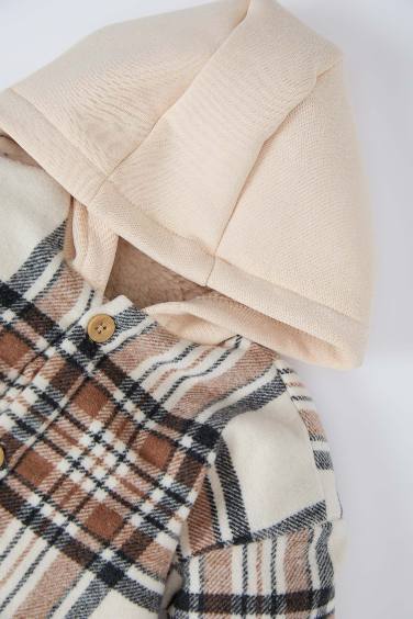 قميص كاروهات كم طويل بيبي اولادي قصة عادية بكابيشون