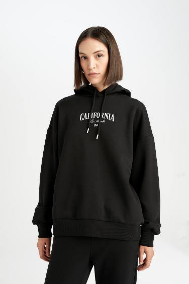 Sweat à capuche Oversize en tissu épais imprimé