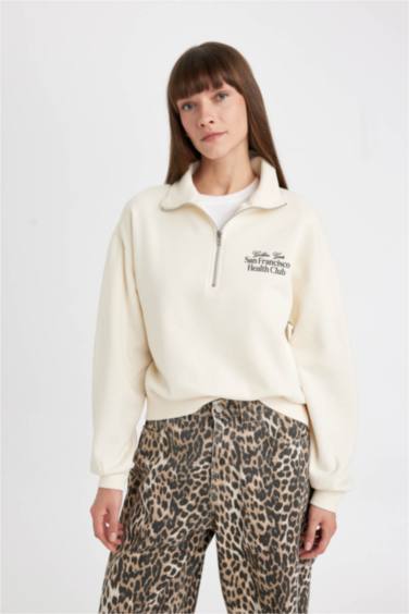 سويت شيرت ثقيل قصة عادية بسحاب وياخة عالية