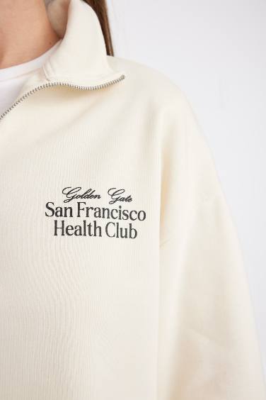 سويت شيرت ثقيل قصة عادية بسحاب وياخة عالية