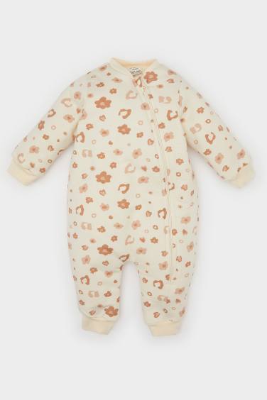 Baby Girl Newborn Leopard Cotton Jumpsuit