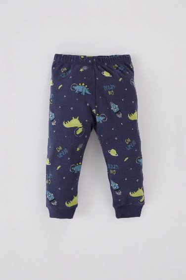 طقم بيجاما بيبي اولادي قصة عادية بطبعة ديناصور - قطعتين