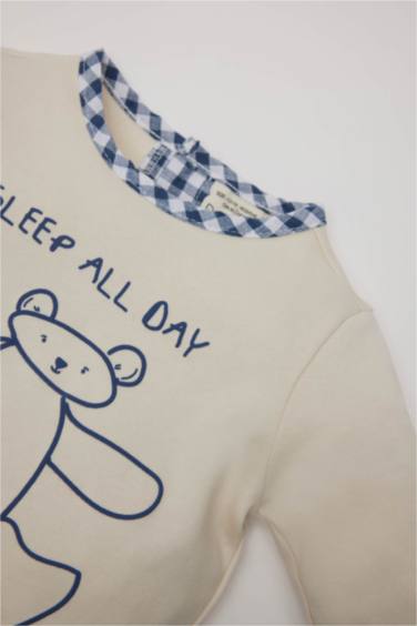 Baby Boy Bear Printed Top Bottom 2 Piece Pajama Set