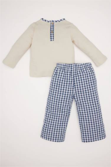 Baby Boy Bear Printed Top Bottom 2 Piece Pajama Set