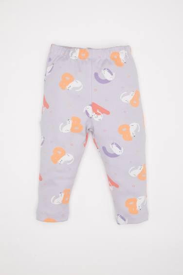 Pijama Takımı Desenli Uzun Kollu Üst Beli Lastikli Uzun Alt Kız Bebek