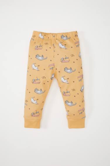 طقم بيجاما بيبي بناتي قصة عادية وكم طويل - قطعتين