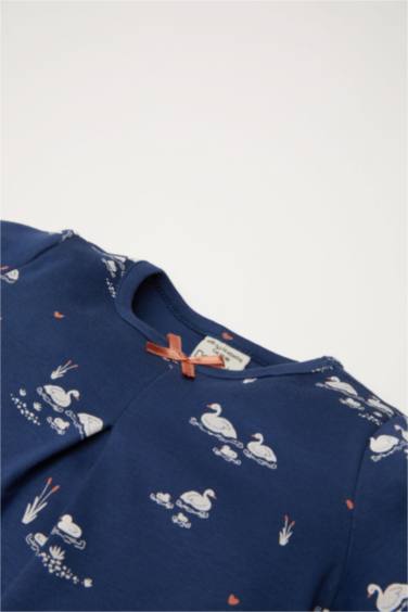 Kız Bebek Pijama Takımı Desenli Uzun Kollu Üst Uzun Alt