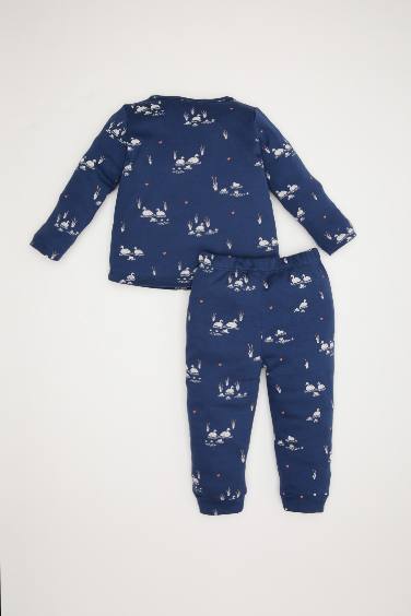 Kız Bebek Pijama Takımı Desenli Uzun Kollu Üst Uzun Alt
