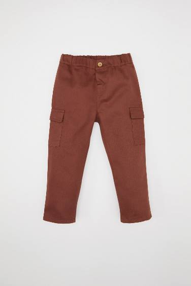 Erkek Bebek 2'li Takım Kareli Uzun Kollu Gömlek Kargo Cepli Alt