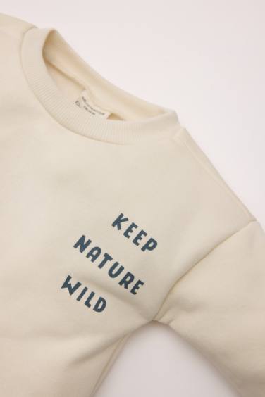 Baby Boy Crew Neck Printed T-shirt Jumpsuit 2 Piece