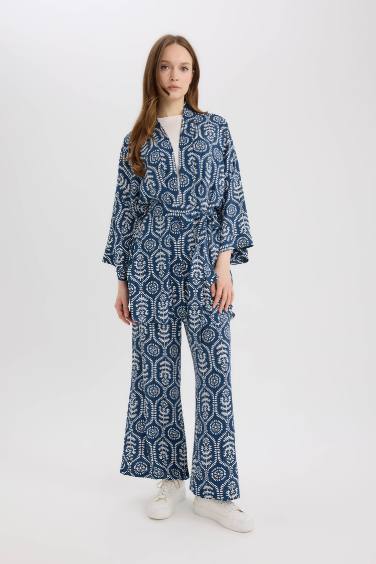 كيمونو قصة مريحة بحزام