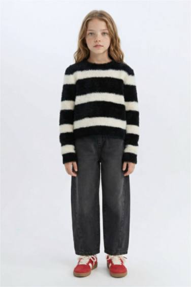 Girl Barrel Fit Ankle Boy Wide Leg Jeans