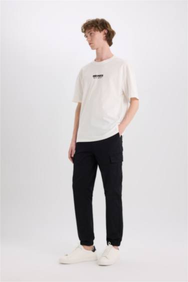 One Piece Boxy Fit Crew Neck Back Printed T-Shirt