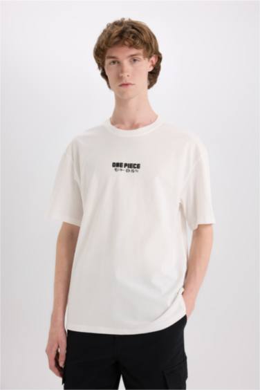 One Piece Boxy Fit Crew Neck Back Printed T-Shirt