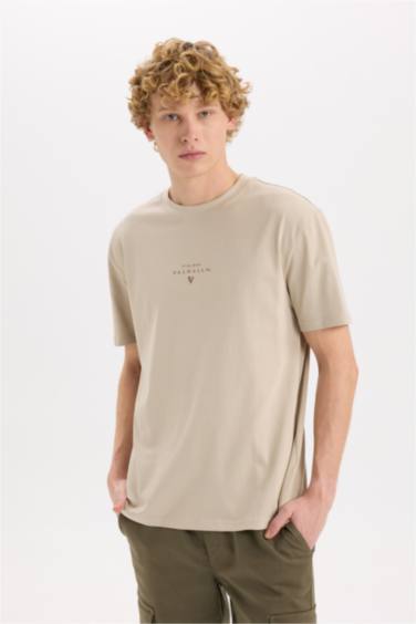 Regular Fit Vikings Valhalla Crew Neck Printed Short Sleeve T-Shirt